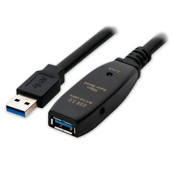 Cable USB 3.0 MCL 10 m Negro Extensión Activa 2,5 Gbit/s