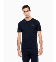 ea7 para hombre 7m001487af17789 camiseta logo series azul xl blanco casual algodon manga corta