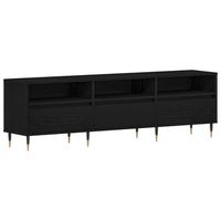 mueble de tv con cajon roble negro 150 x 30 x 445 cm vidaxl
