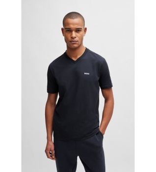 BOSS para hombre. 50506347 Camiseta V marino (S), Casual, Algodón, Manga corta