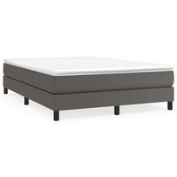 cama matrimonial  cama para adultos  estructura de cama box spring cuero sintetico gris 140x190 cm