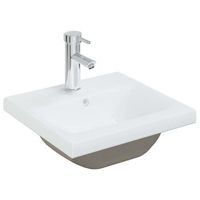 lavabo de bano moderno  lavabo empotrado con grifo ceramica blanco 42x39x18 cm