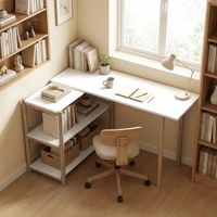 escritorio en l de mdf homcom 148x40x68 cm-blanco