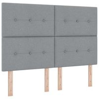cabecero led con tiras led con cabecera gris claro 160 cm tela vidaxl