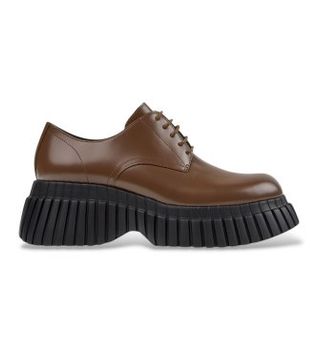 Camper para mujer. K201949-002 Zapatos de cordones de piel Pix BCN marrón (39), 5 a 8cm, Casual