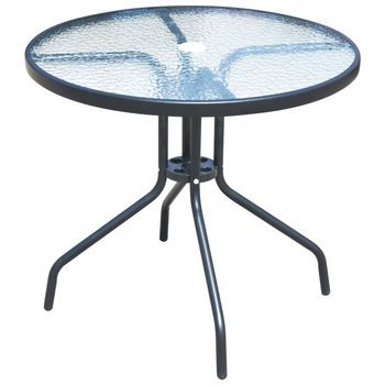 Conjunto Comedor Jardin 5 Uds | Mueble Jardin Mesa Y Sillas De Acero Negro