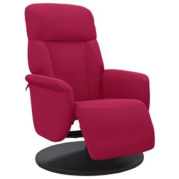 Sillón Reclinable Con Reposapiés Terciopelo Rojo Tinto Cfw694086