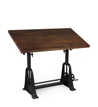 Mesa de madera marrón y metal negro anch. 130 cm