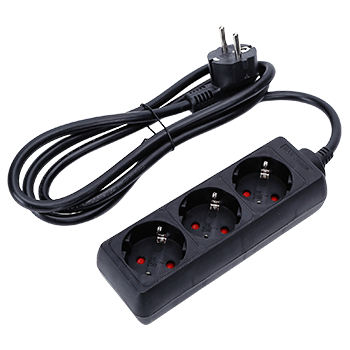 Aigostar Regleta Alargador de 3 Enchufes con Cable de 1,5 Metros, Color Negro