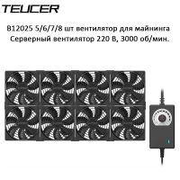teucer b12025 ventilador de servidor de ordenador 220v 3000rpm maquina de mineria estacion de trabajo gabinete ventilador de refrigeracion kit ventilador enfriador de cpu
