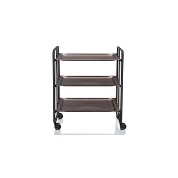 Carrito Auxiliar Plegable Bauhaus Negro Con Ruedas – 3 Niveles Y 3 Posiciones,,wengue