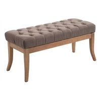 banco recibidor ramses en tela  madera clara gris topo 38x100x46 cm clp