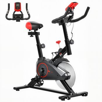 Bicicleta Estática Rolipo Bicicleta Estática Con Pantalla Lcd, Pulsómetro, Volante De Inercia De 6 Kg Y Sillín Y Manillar Ajustables En Altura