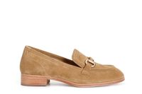 mocasines de mujer en piel de ante con horsebit tan