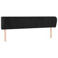cabecero accesorio para dormir mueble de dormitorio con borde lateral 163 x 23 x 7888 cm tela de terciopelo negro tdl0204517