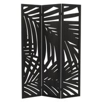 biombo divisorio de 3 paneles modelo sapporo madera negra 170x121 cm