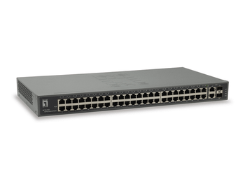 SWITCH LEVEL ONE 50-Port Fast Ethernet Switch, 2 x Gigabit SFP/RJ45 Combo