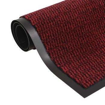 Alfombra De Entrada Rectangular De Nudo 120x180 Cm Roja Vidaxl