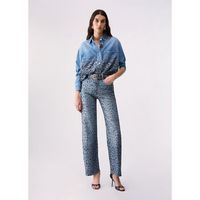liu jo chaquetas sobrecamisa en denim con strass animal para mujer