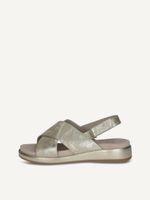 caprice sandal metallic made of leather without heel size 41