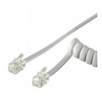 goobay cable telefonico en espiral de 4 hilos rj10 2m blanco