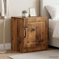 mesita de noche 2 uds - dormitorio - madera de ingenieria - madera envejecida 43x345x47cm