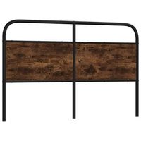cabecero de repuesto de acero y madera de ingenieria roble ahumado 160 cm vidaxl