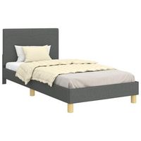 cama para ninos con cabecero gris oscuro 90 x 190 cm tela