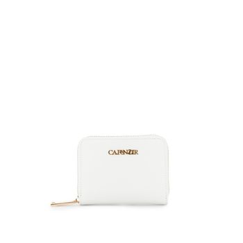cartera pequeña saffiano con bolsillo para monedas con cremallera white taglia unica