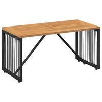 mesa de jardin  mesa de exterior negro y marron 80 x 40 x 40 cm ratan sintetico