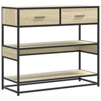 mesa consola de madera de ingenieria roble sonoma 90x35x80 cm vidaxl