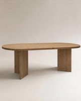 mesa de comedor de madera maciza en tono roble oscuro de 200x75cm