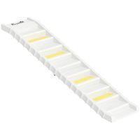 pawhut rampa plegable para perros para coche y camas altas de 10 peldanos con tiras y alfombrillas antideslizantes blanco   aosom espana