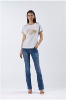 camiseta con estampado de zapatos white