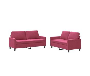 Vidaxl juego de sofás con cojines 2 piezas terciopelo rojo tinto