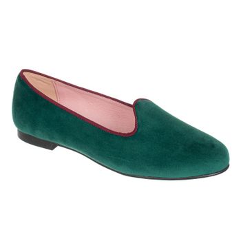Slipper terciopelo verde y burdeos