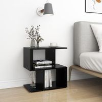 mesitas de noche 2 uds - mueble dormitorio - madera contrachapada - negro 50x30x515cm