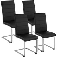 4 sillas de comedor ergonomicas y altas forma de c simil cuero negro