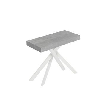 Consola Extensible 90x40/196 Cm Saki Premium Small Patas Cemento Blanco