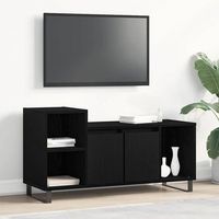 vidaxl conjunto de mueble de tv 100 x 35 x 55 cm roble negro