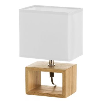 Lámpara de mesita de noche madera 24 cm
