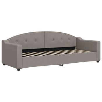 Cama Individual | Cama Para Adultos | Sofá Cama Sin Colchón Tela Gris Taupe 80x200 Cm