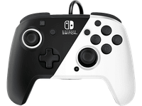 mando nintendo switch - pdp faceoff deluxe para switch con cable usb jack 35 mm blanco y negro