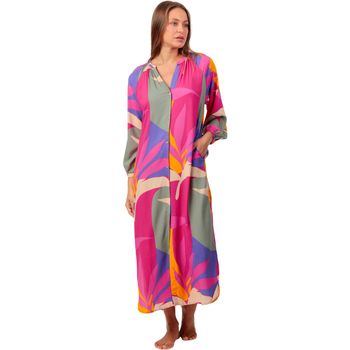 Admas Vestido largo Vestido de verano largo midi con mangas largas y cierre para mujer