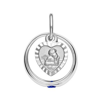 Anillo bautizo: colgante ángel zafiro plata 925