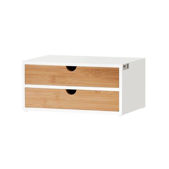 Estante para cápsulas de café con 2 cajones madera blanco