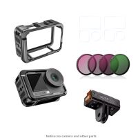 funda protectora de aleacion de aluminio para dji osmo action 6 marco de accesorios para camara jaula para conejos zapata fria y hilos de 14  adaptador