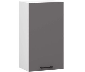 Armario colgante de cocina alto akord oliwia blanco 40 cm 1 puerta frente en color gris grafito 40x30x72 cm