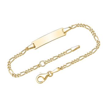 Pulsera de plata 925 bañada en oro con placa grabada