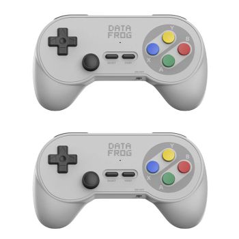 Data Frog PC07 Mando de juego inalámbrico dual 2.4G con batería de 32H clásico D-Pad controlador de arcade para PC Andro